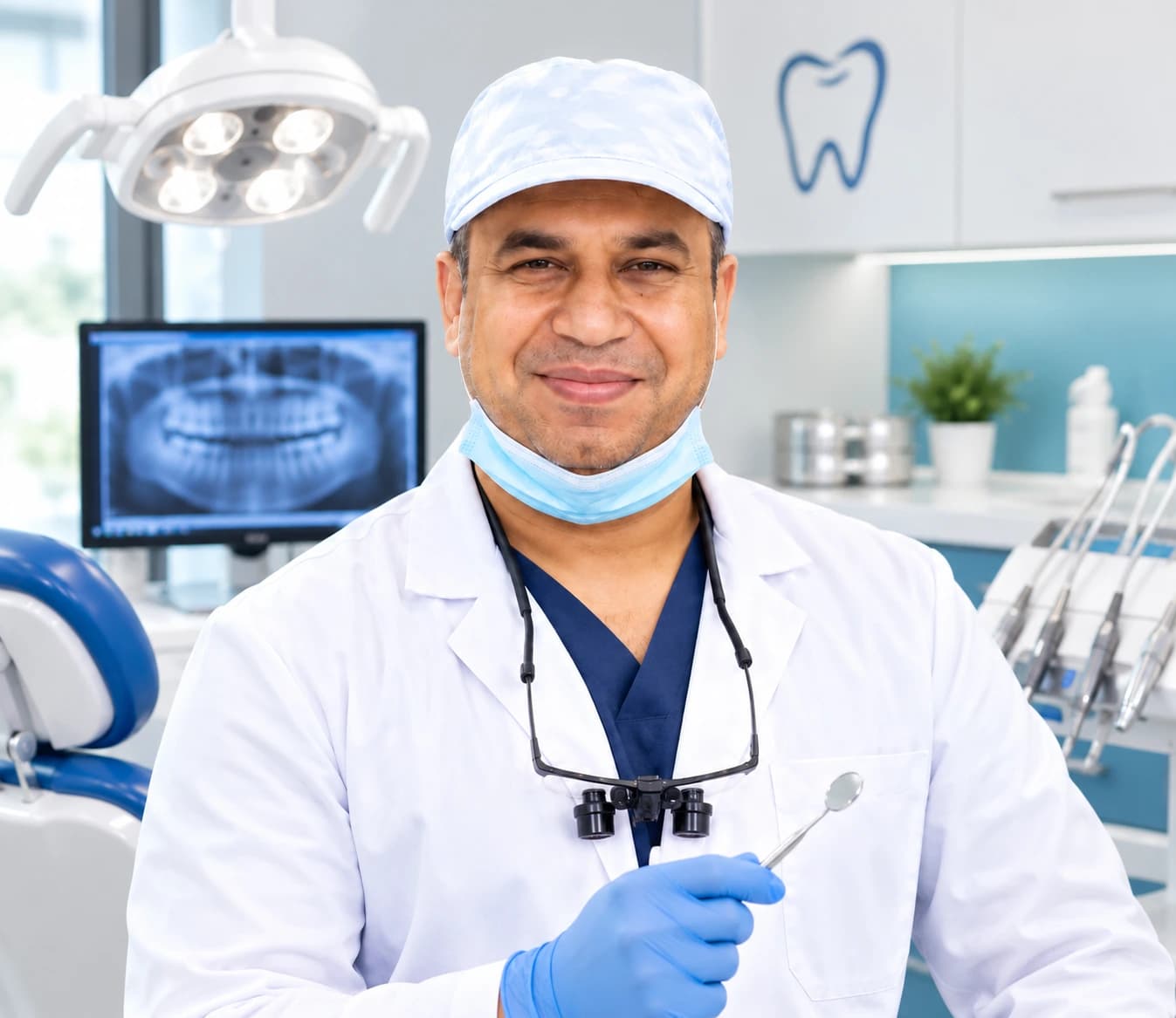 Dr. Md. Abu Hanif in his chamber